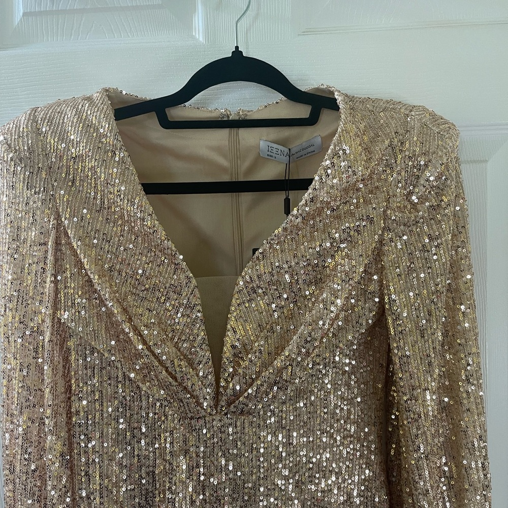NWT Mac Duggal sequined mini dress size 2‎ color rose gold - Picture 6 of 10